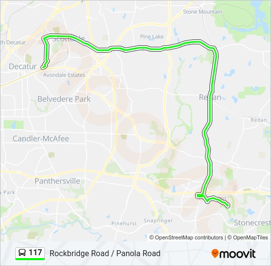 117 bus Line Map