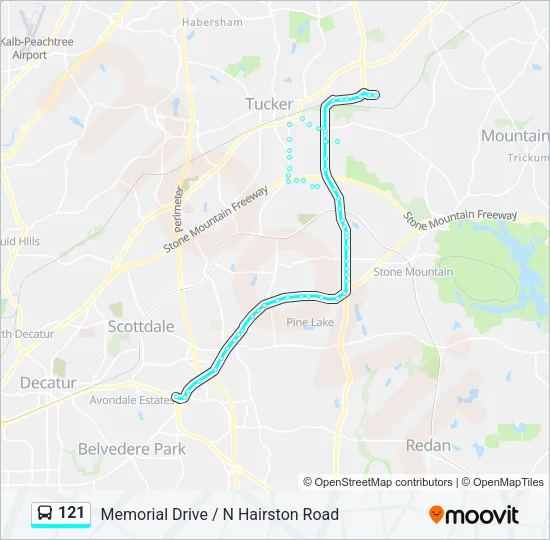 121 Bus Line Map