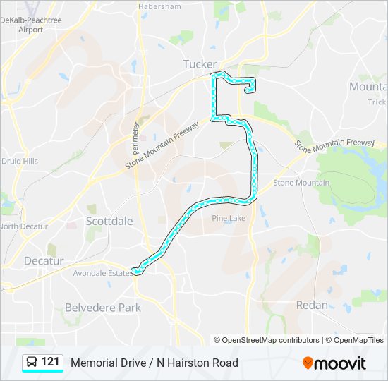 121 Bus Line Map