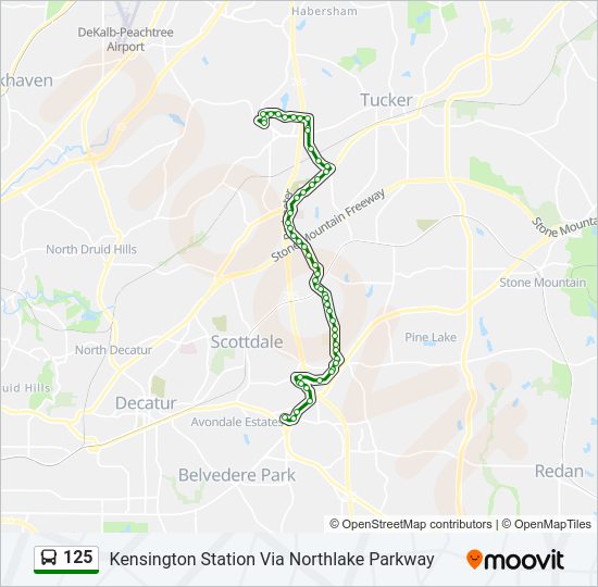 125 bus Line Map