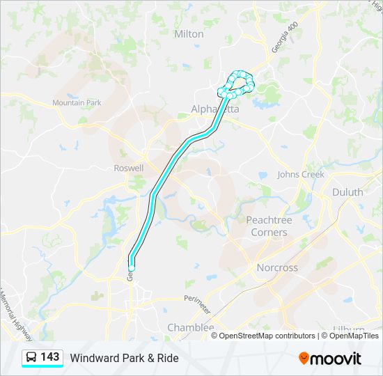 143 bus Line Map