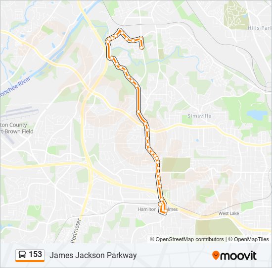 Mapa de 153 de autobús