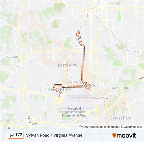 172 Bus Line Map