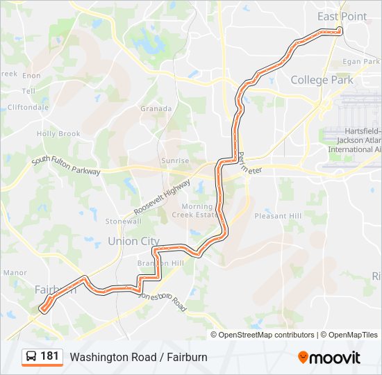 181 Bus Line Map