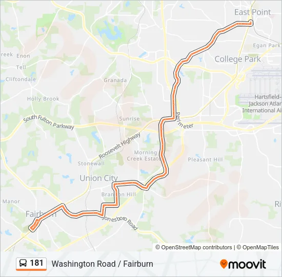 181 Bus Line Map