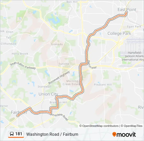 181 Bus Line Map