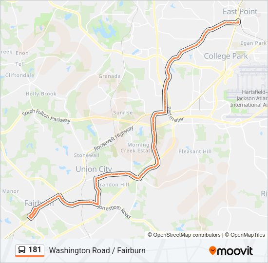 181 Bus Line Map