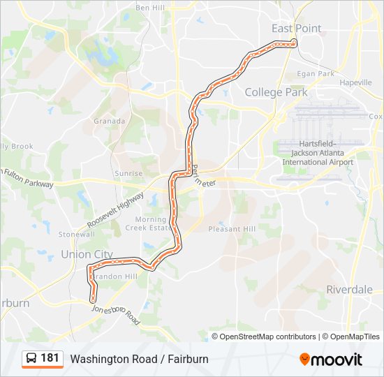 181 Bus Line Map