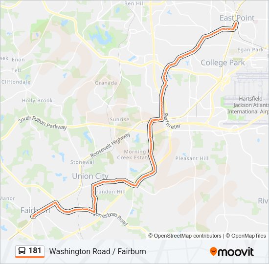 181 Bus Line Map