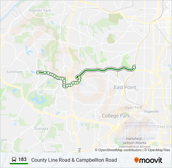 183 bus Line Map