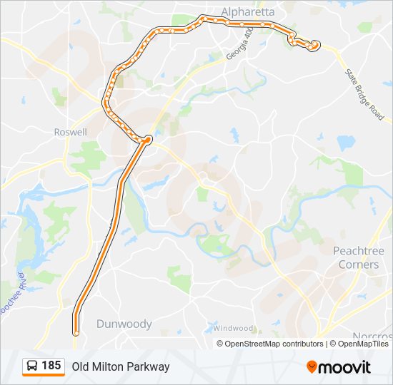 185 Bus Line Map