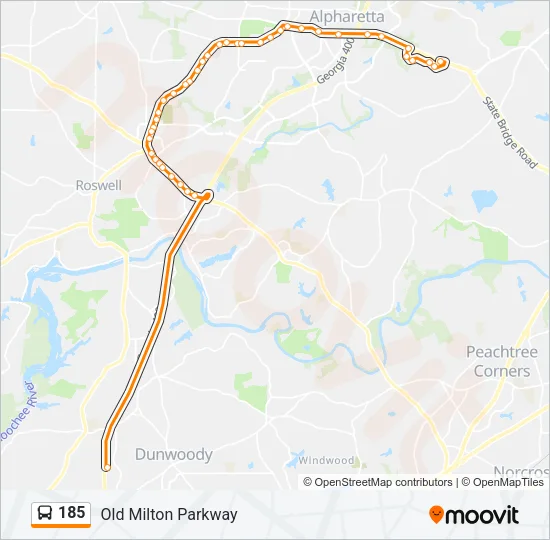 185 Bus Line Map
