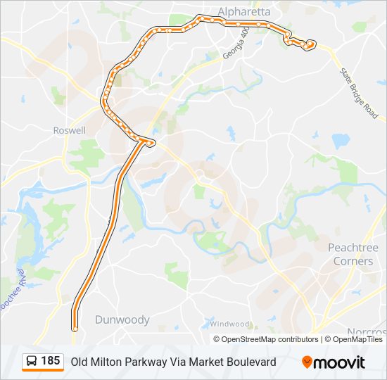 185 Bus Line Map