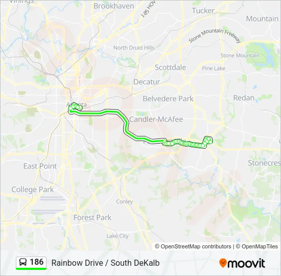 186 Bus Line Map