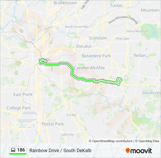 186 Bus Line Map