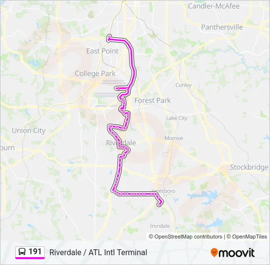 191 Bus Line Map