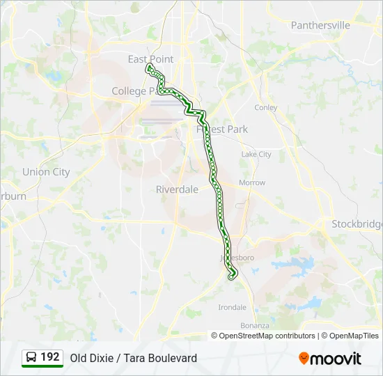 192 Bus Line Map