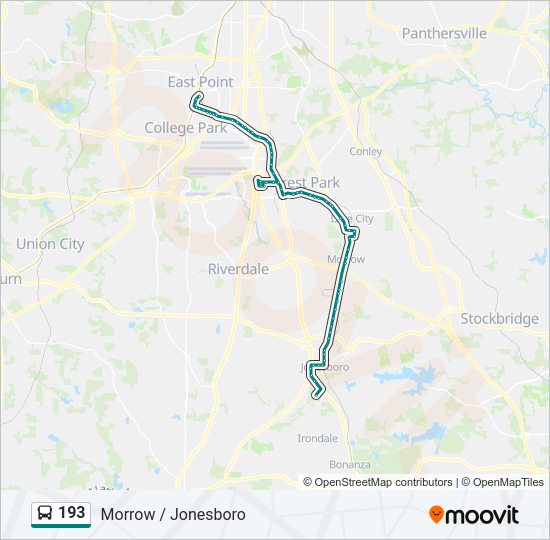 193 Bus Line Map