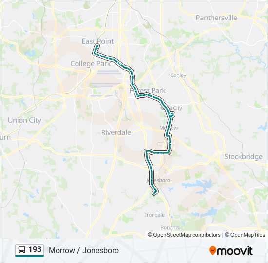 193 bus Line Map