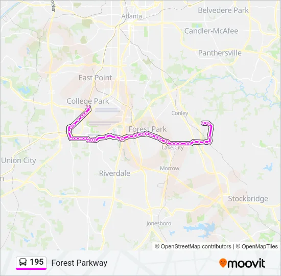 195 Bus Line Map