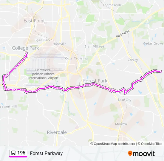 195 Bus Line Map
