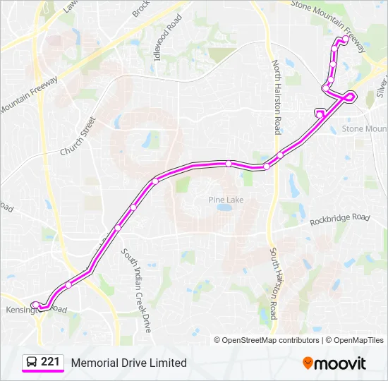 221 Bus Line Map