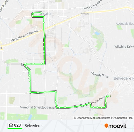 823 Bus Line Map