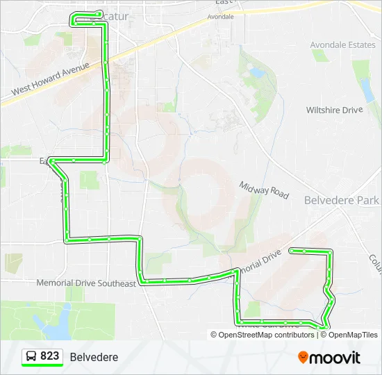 823 Bus Line Map