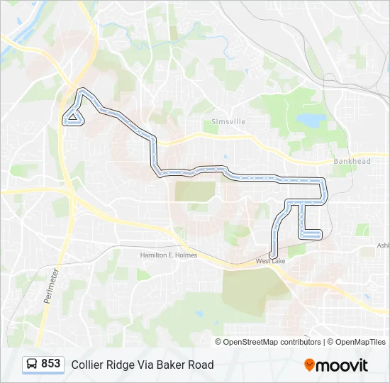 853 Bus Line Map