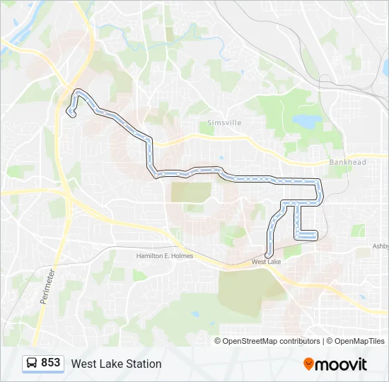853 Bus Line Map