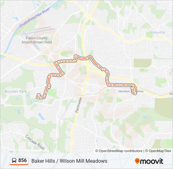 Mapa de 856 de autobús