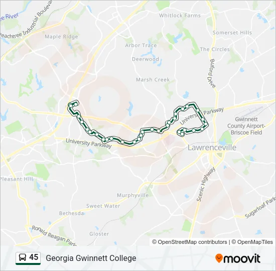 45 Bus Line Map