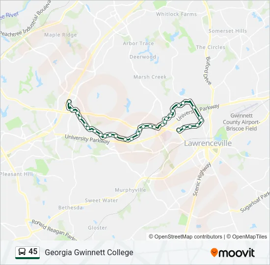 45 Bus Line Map