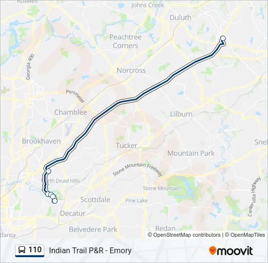 110 Bus Line Map