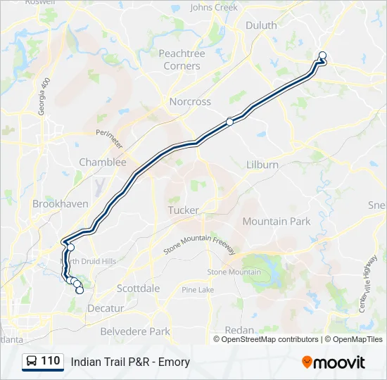 110 Bus Line Map