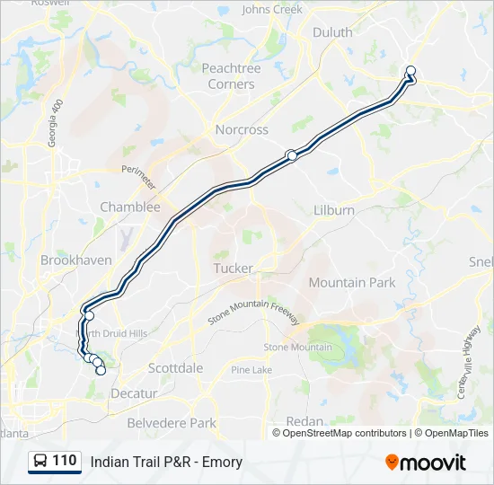 110 Bus Line Map