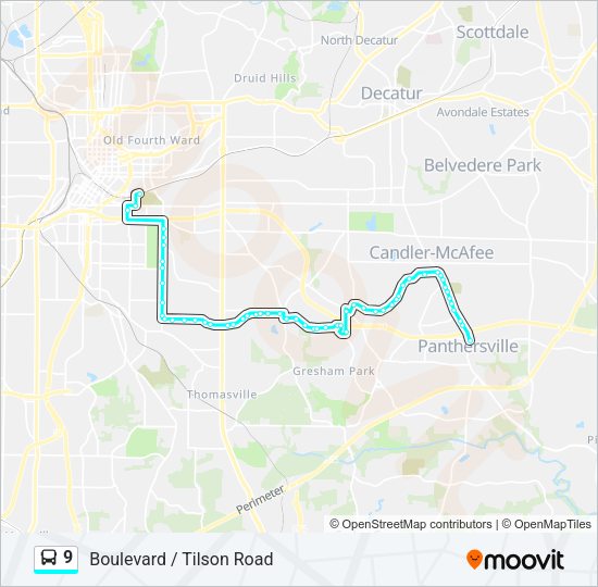 9 Bus Line Map