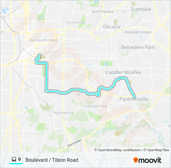 9 Bus Line Map