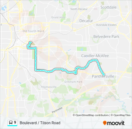 9 Bus Line Map