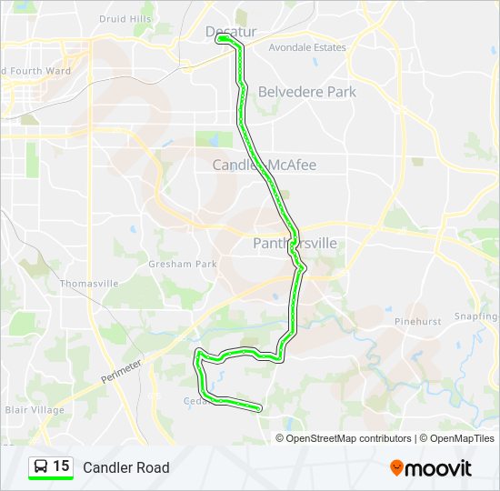 15 Bus Line Map