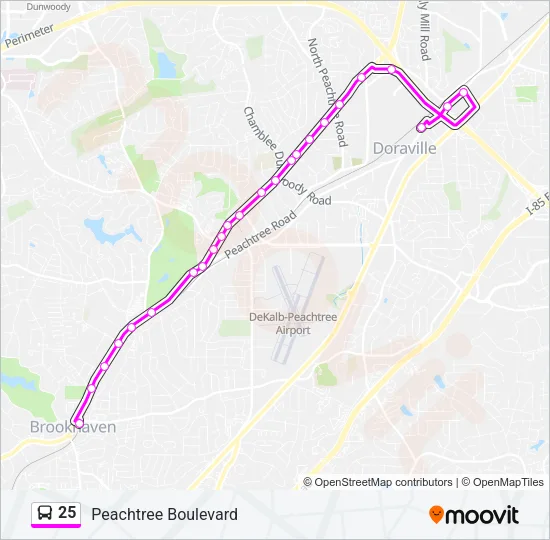 25 Bus Line Map