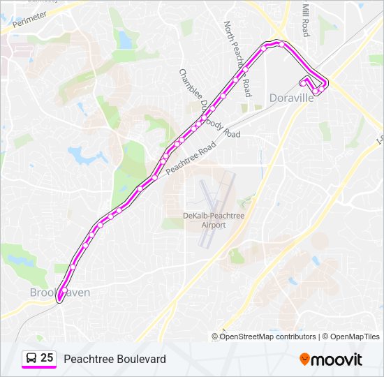 25 Bus Line Map