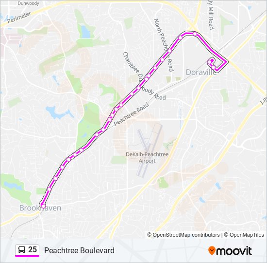 25 bus Line Map