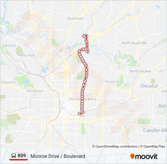 809 Bus Line Map
