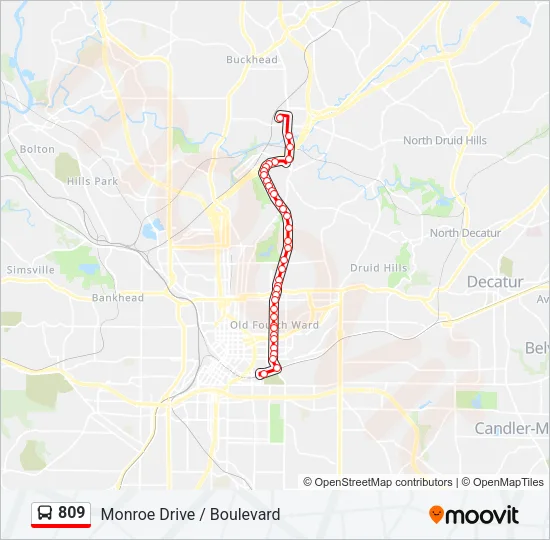 809 Bus Line Map