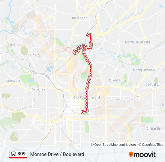 809 bus Line Map