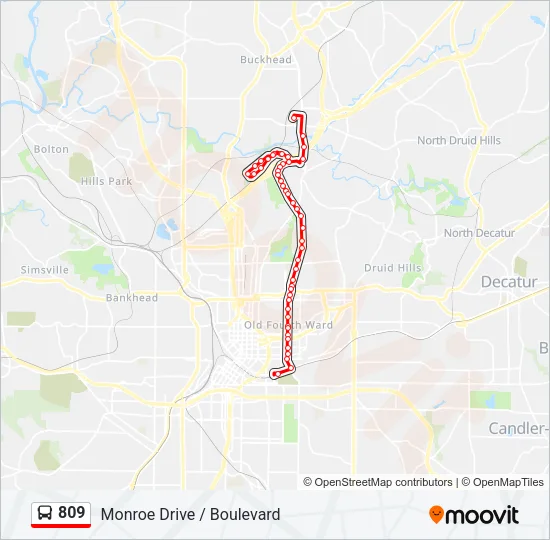 809 Bus Line Map