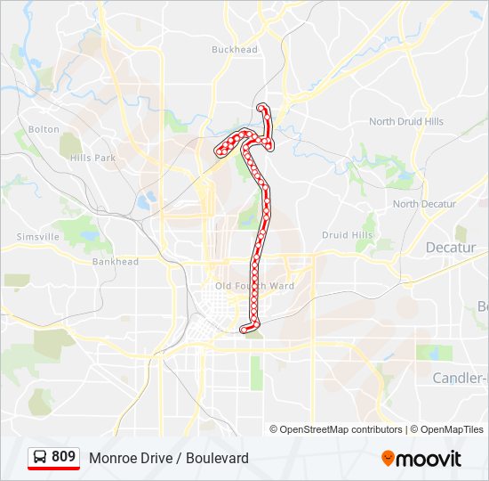 809 bus Line Map