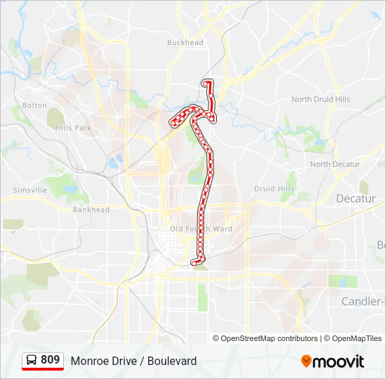 809 Bus Line Map