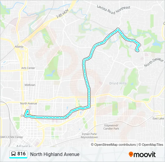 816 Bus Line Map